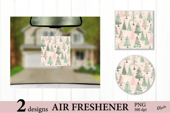Car Air Freshener Sublimation: Christmas Illustrations