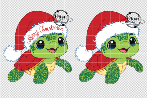 Christmas Baby Sea Turtle Clipart: Festive Illustrations