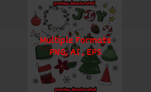 Christmas Background with Elements Hdraw: Festive Illustrations