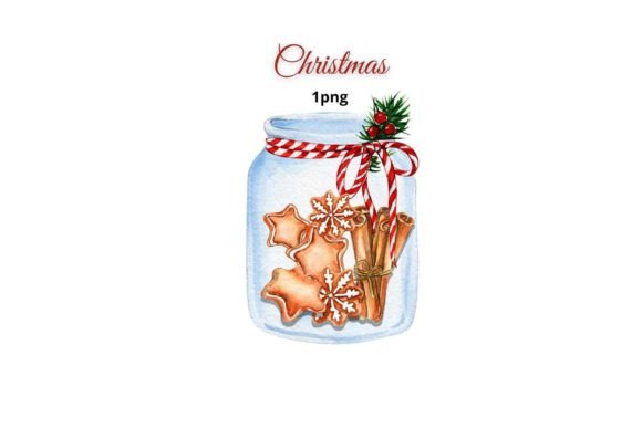 Christmas Composition with Glass Bottle Illustrations