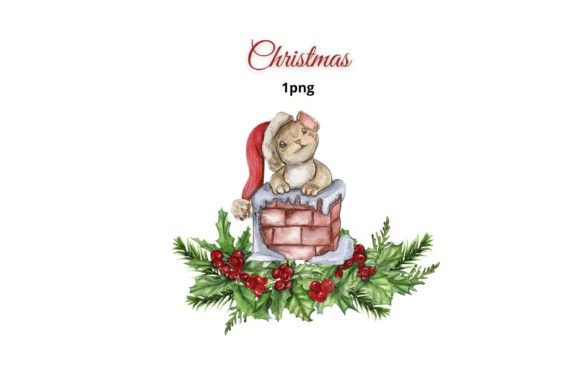 Christmas Composition with Mice: Illustrations for Sellers