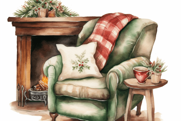 Christmas Coziness Watercolor: Reviewing Illustrations
