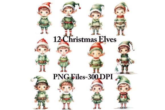 Christmas Elves Clipart Set: Fresh Illustrations for Holiday Brands