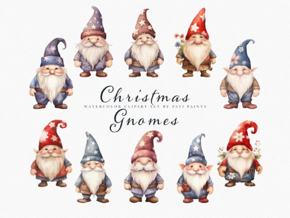 Christmas Gnomes Clipart Bundle: Festive Illustrations