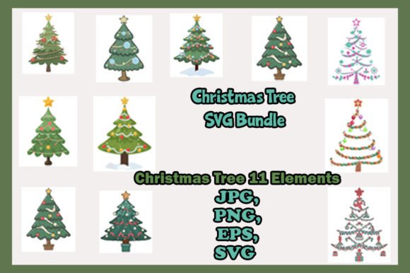 Christmas Tree SVG Bundle: Fresh Illustrations