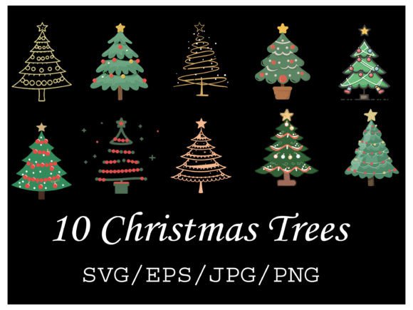 Christmas Tree X-Mas 10 Elements: Festive Illustrations