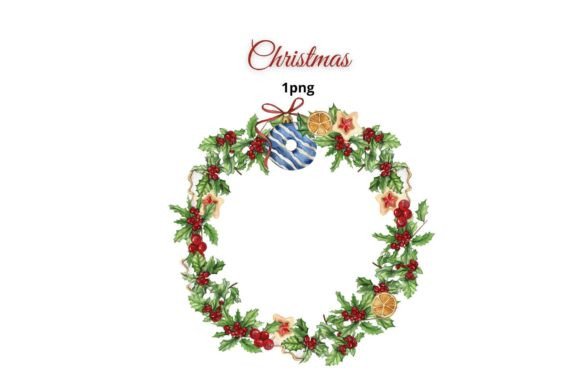 Christmas Wreath with Fir Branches: Premium Illustrations