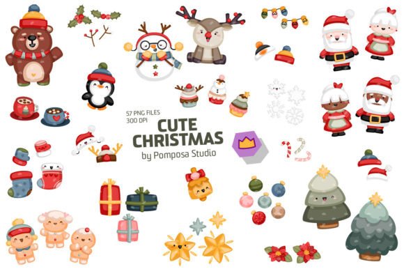 Cute Christmas Clipart: Festive Illustrations for Brands