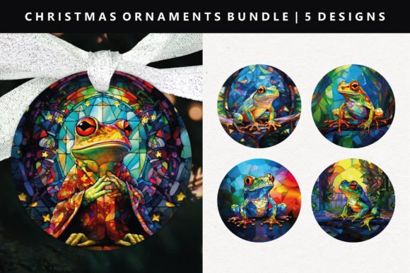 Frog Christmas Ornament Design: Festive Illustrations