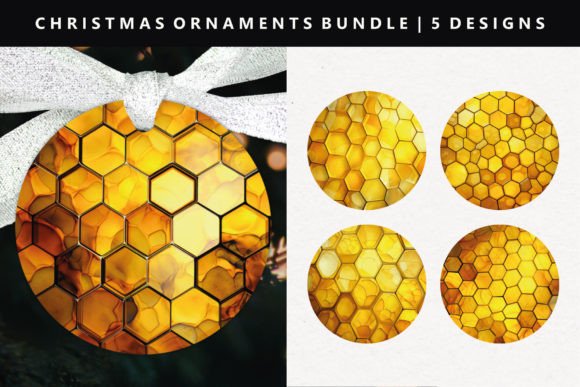 Honeycomb Christmas Ornament Design for Illustrations