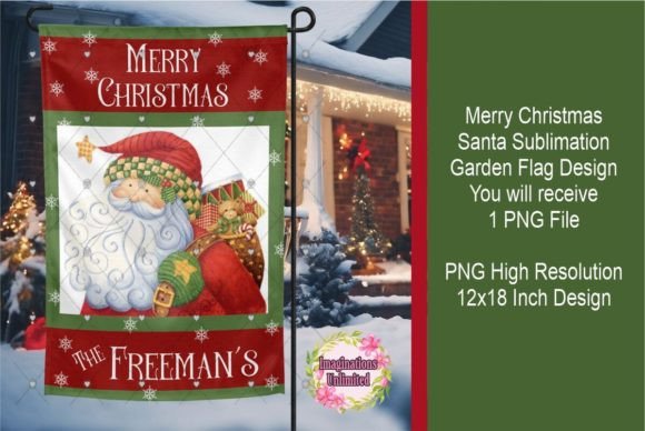 Merry Christmas Santa Flag Design: Festive Illustrations
