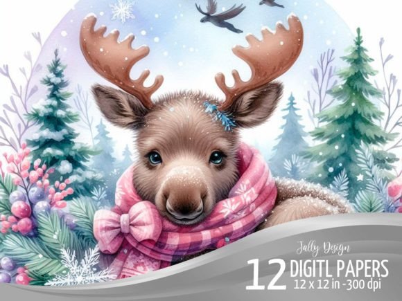 Moose at Christmas Watercolor Painting: A Designer's Review