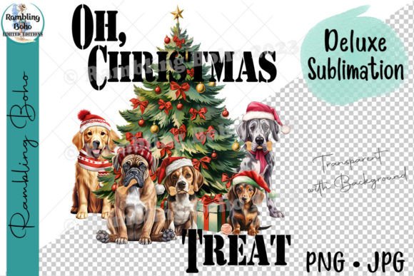 Oh Christmas Treat Cute Dog Pun Png: Festive Illustrations