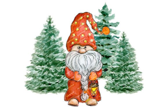 Review: Christmas Gnome Watercolor Forest PNG for Illustrations