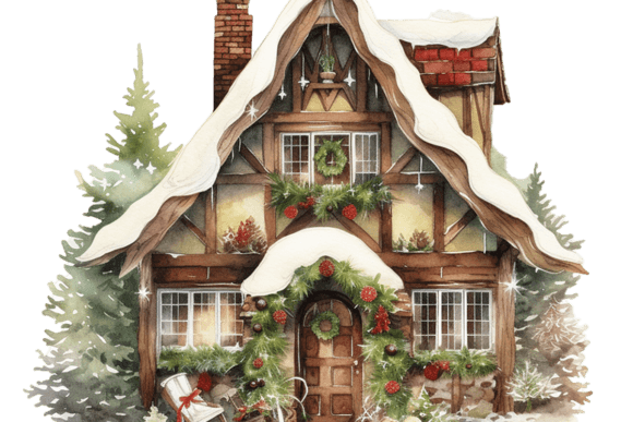 Review: Cozy Christmas House Illustration PNG for Embroidery
