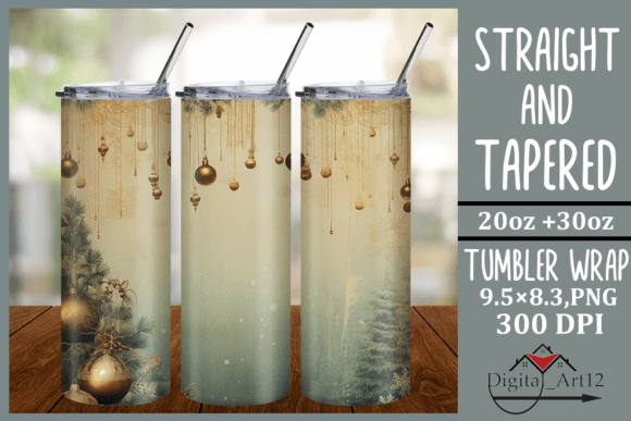 Vintage Christmas Tumbler Art & Illustrations