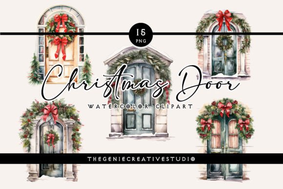Watercolor Christmas Door PNG Clipart: A Designer’s Review