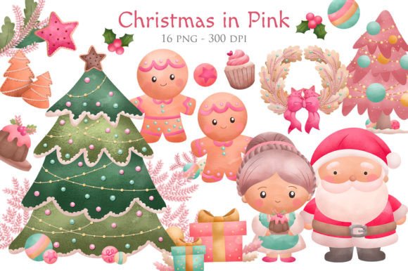 Watercolour Christmas in Pink: A Review of Illustrations